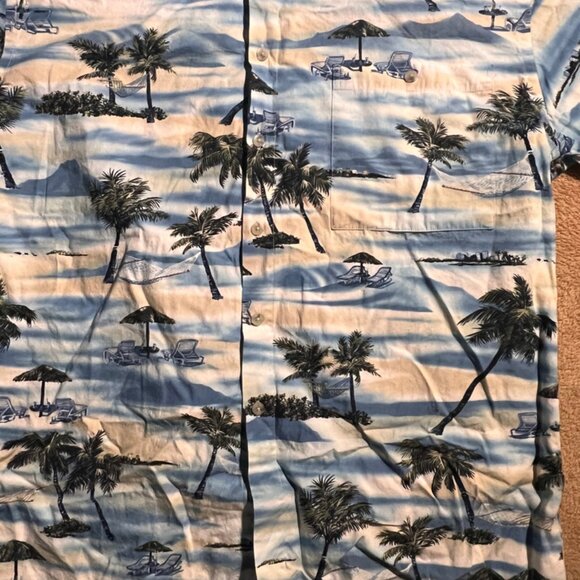 Campia Moda Men Large Cotton Button Down Hawaiian Tropical Beach Shirt (L) - Picture 2 of 8